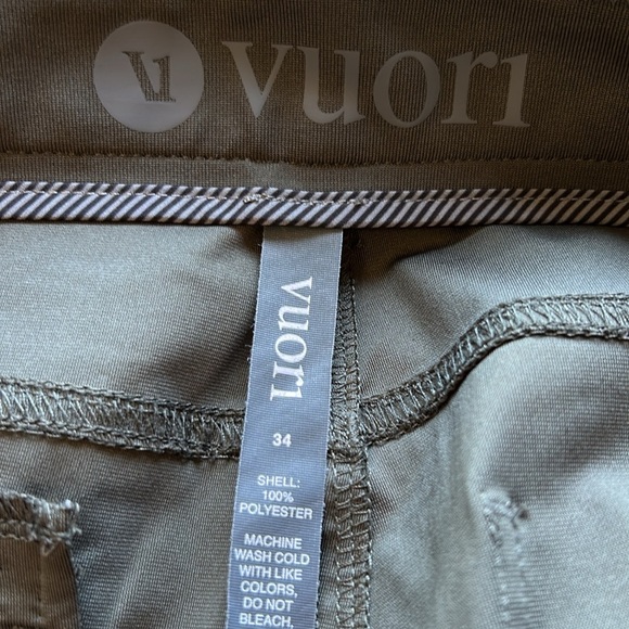 VUORI Meta Pant Athletic Slim Fit 32 inch Olive Green Stretch Sz 34 x 32 - Picture 11 of 15